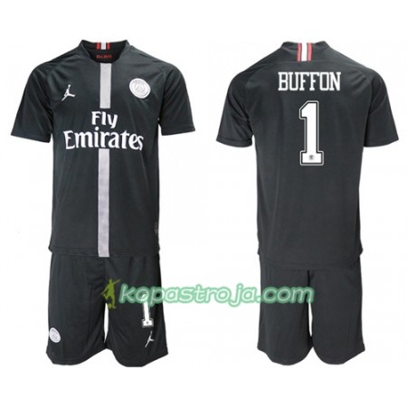 Billiga Fotbollströjor Paris Saint Germain Buffon 1 Jodan Svart Barn Tredje tröja 2018/19 Kortärmad